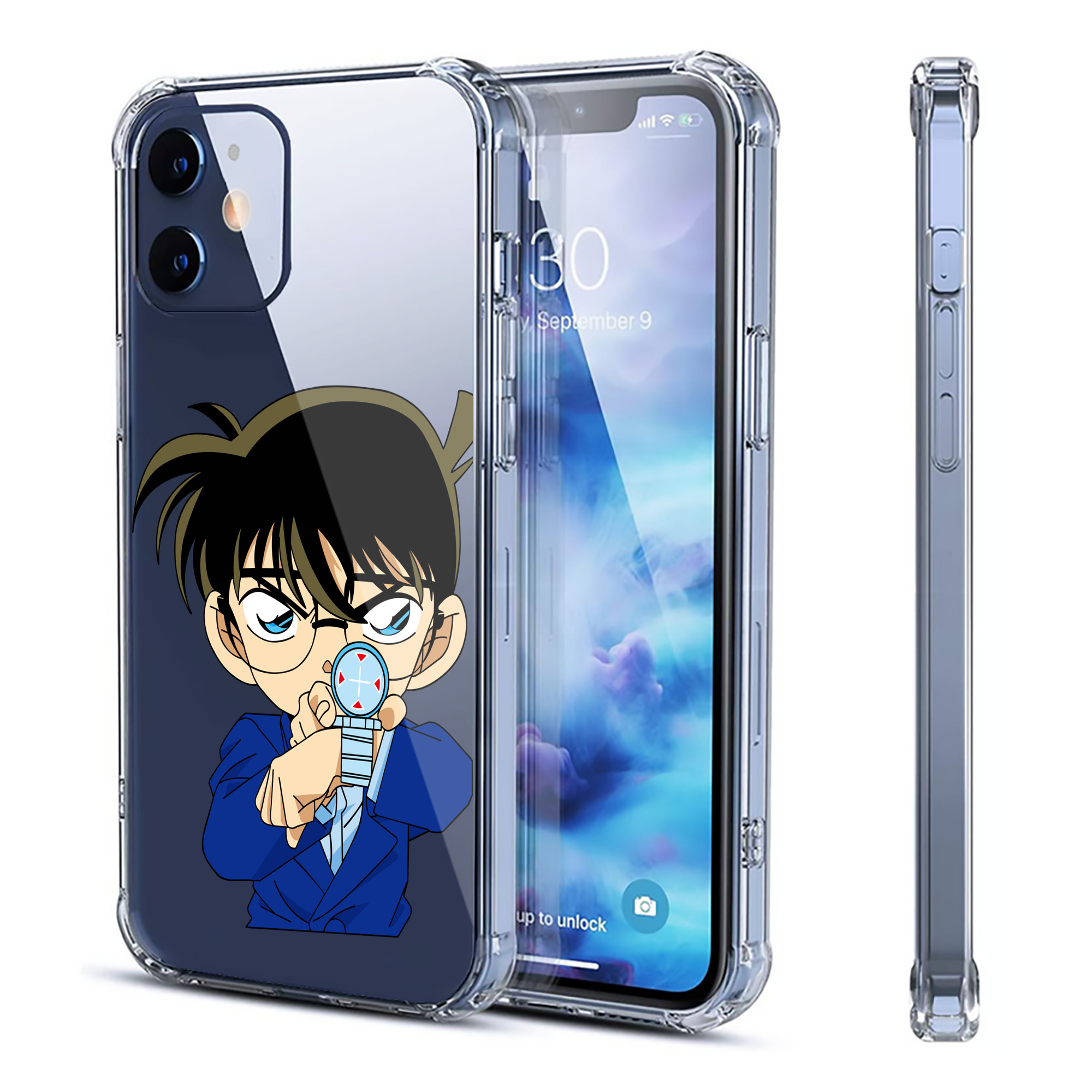 （画像用） 名探偵コナン 江戸川 コナン Detective Conan Conan Edogawa 【iPhone 12シリーズ対応】透明スマホケース（クリアソフトケース）